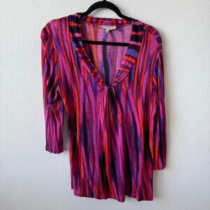 Vibrant multi coloured striped blouse
